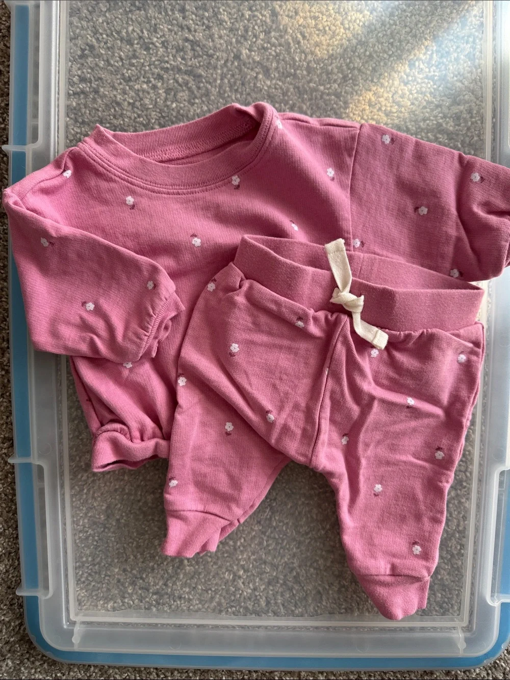 Carter's Dusty Rose Baby Two-Piece Set with Tiny White Dots
